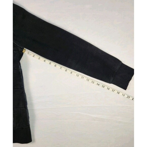 Matix Asher Mens sz L Black Quilted Fleece Hoodie Full Zip Jacket Vintage - Picture 7 of 11